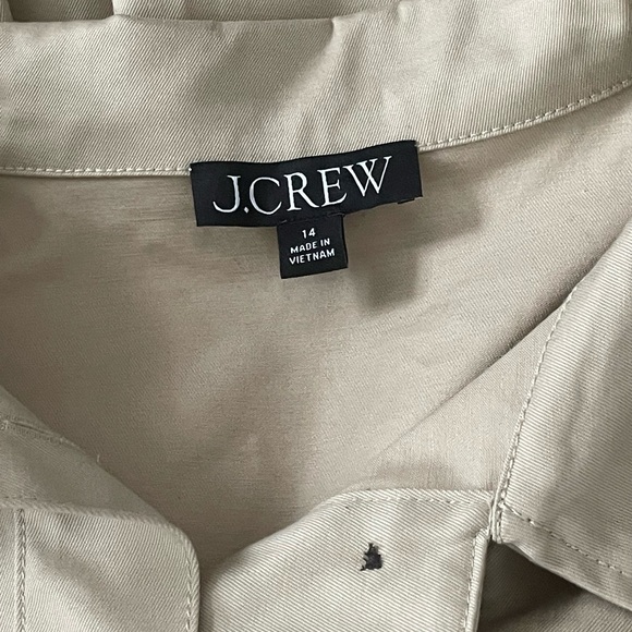 J. Crew Gamine shirtdress Cargo Utility Beige Tan Spring Office Large Cotton - Picture 4 of 6